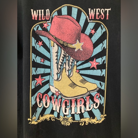 HRT & LUV Western T-shirt Dress Womens Sz S Cowgirl Nashville Bar Concert west - Picture 3 of 6